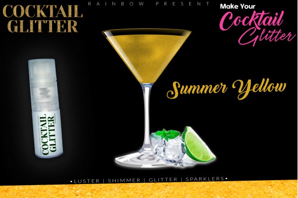 Glitzy Cocktail Glitter and Sparkling Effect | Edible | Summer Yellow