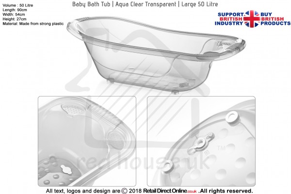 Baby Bath Tub Kids Infant Shower Bath Tub | Gray | 50 L Large Plastic 