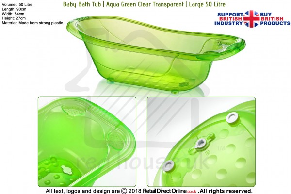 Baby Bath Tub Kids Infant Shower Bath Tub | Green | 50 L Large Plastic 