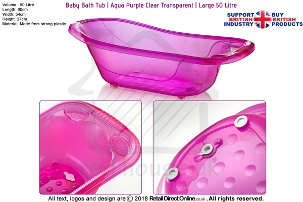 Baby Bath Tub Kids Infant Shower Bath Tub | Purple | 50 L Large Plastic 