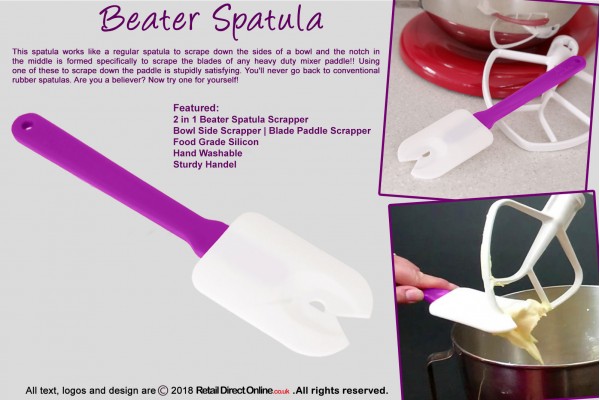 Beater Spatula and Paddle Scraper for Food Stand Mixer | 2 in 1 |Cake Decorating