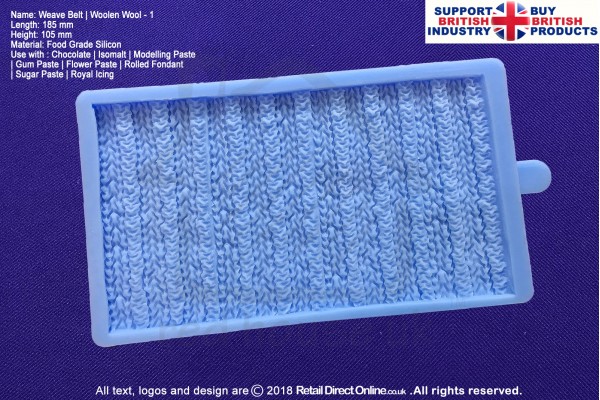 Weave Belt | Woolen Wool - 1 | Silicone Molds | Silicone Moulds | For Gumpaste Sugarpaste Fondant Modelling Paste | Cake and Cupcake Decorating Craft Tool