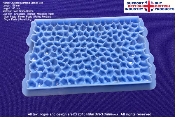 Crushed Diamond Stones Belt | Silicone Molds | Silicone Moulds | For Gumpaste Sugarpaste Fondant Modelling Paste | Cake and Cupcake Decorating Craft Tool