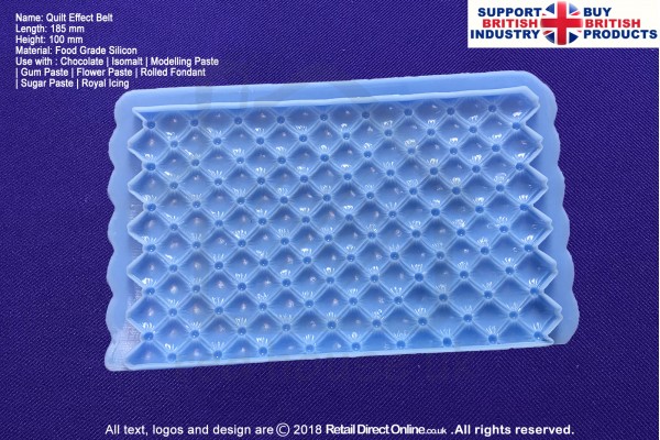 Quilt Effect Belt | Silicone Molds | Silicon Moulds | For Gumpaste Sugarpaste Fondant Modelling Paste | Cake and Cupcake Decorating Craft Tool