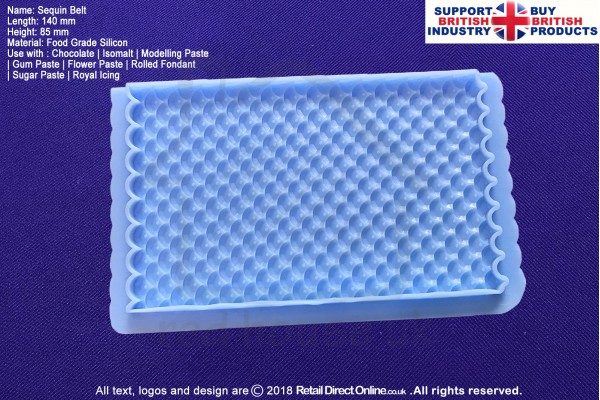 Sequin Belt | Silicone Molds | Silicone Moulds | For Gumpaste Sugarpaste Fondant Modelling Paste | Cake and Cupcake Decorating Craft Tool